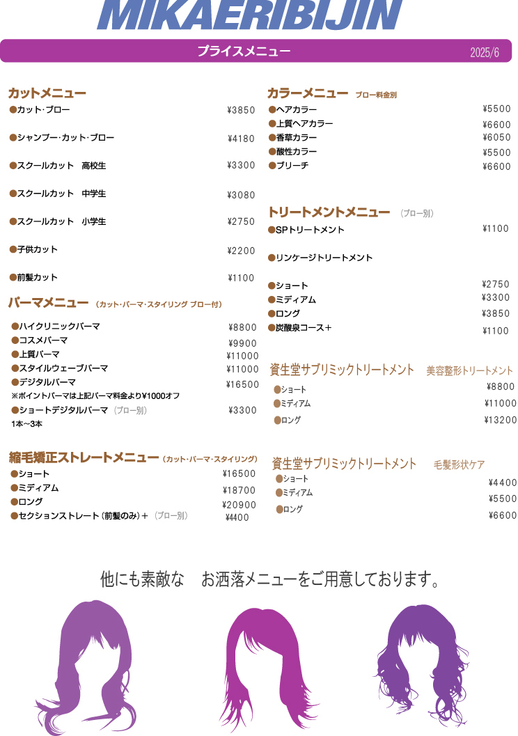 埼玉県 美容室 みかえりびじん ウエルビ